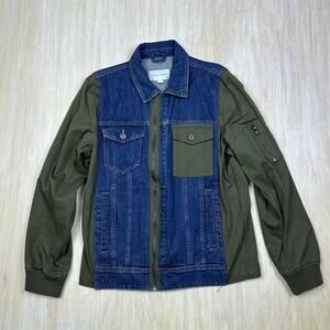 Sun + Stone Bomber Trucker Patchwork Denim Jean Streetwear Casual Jacket M